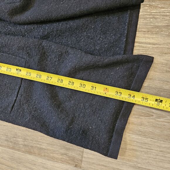 Theory Long Knit Cardigan Womens S Black Wool Blend Pockets Neutral Quiet Luxury - Picture 8 of 9